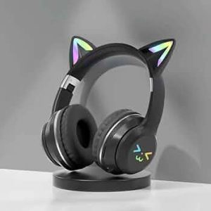 AP-TechWireless LED Bluetooth Cat Ear Headphonesl aga