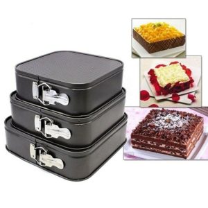 Square Shape Nonstick Cake Mould 3 pcs Set