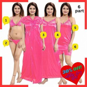 Stylish 6 Part Nighty Dress For Ladies