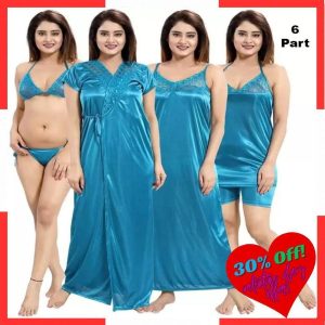 Stylish 6 Part Nighty Dress For Ladies
